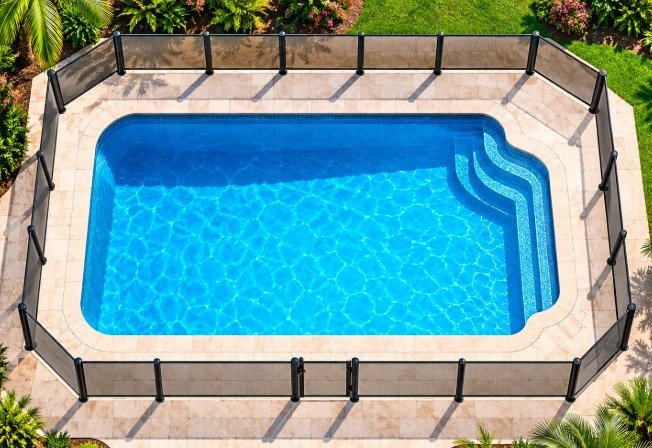 Pool fence design and layout plan